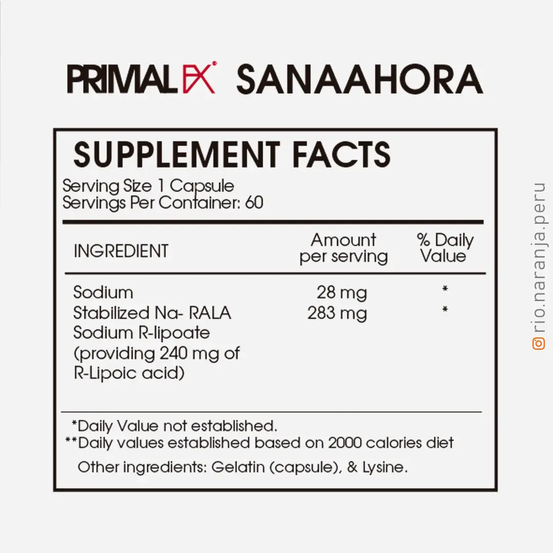 R-LIPOIC +ACID | Regenerador Antioxidante | 60 cápsulas - Imagen 2