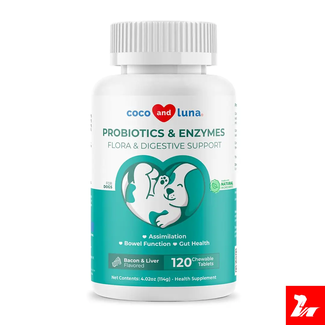 Probioticos y enzimas con flora para el apoyo digestivo de tu perrito.